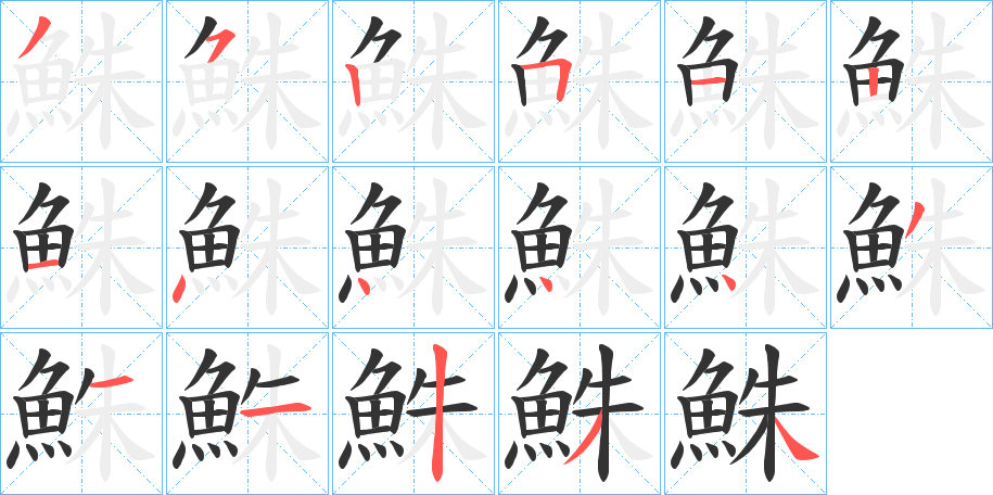 鮢字笔画写法