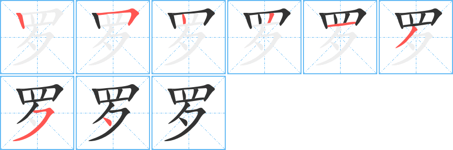 罗字笔画写法