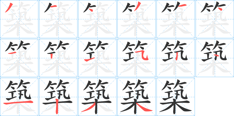 築字笔画写法